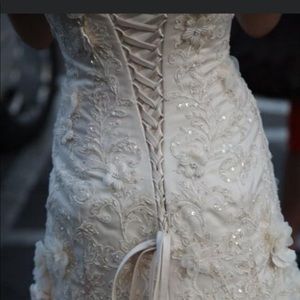 Maggie Soterro champagne wedding dress